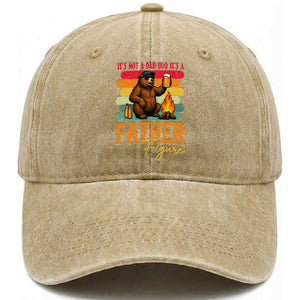 Funny Bear Dad Washed Cotton Baseball Cap It Is Not A Dad Bod It Is A Father Figure TS12 Print Your Wear