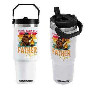Funny Bear Dad Flip Straw Tumbler It Is Not A Dad Bod It Is A Father Figure TS12 One Size: 30 oz White Print Your Wear