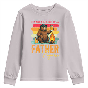 Funny Bear Dad Youth Sweatshirt It Is Not A Dad Bod It Is A Father Figure TS12 Ice Gray Print Your Wear