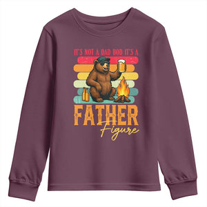 Funny Bear Dad Youth Sweatshirt It Is Not A Dad Bod It Is A Father Figure TS12 Maroon Print Your Wear