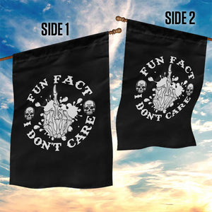 Dark Humor Skeleton Fun Fact I Do Not Care Vibe Garden Flag TS12 Print Your Wear