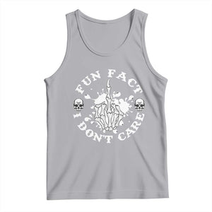 Dark Humor Skeleton Fun Fact I Do Not Care Vibe Tank Top TS12 Athletic Heather Print Your Wear