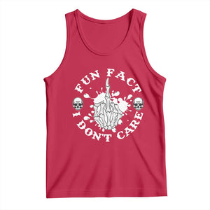 Dark Humor Skeleton Fun Fact I Do Not Care Vibe Tank Top TS12 Red Print Your Wear