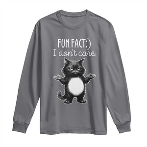 Funny Cat Lover Long Sleeve Shirt Fun Fact I Do Not Care Quote TS12 Charcoal Print Your Wear