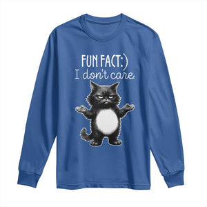 Funny Cat Lover Long Sleeve Shirt Fun Fact I Do Not Care Quote TS12 Royal Blue Print Your Wear