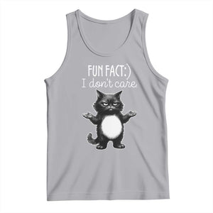 Funny Cat Lover Tank Top Fun Fact I Do Not Care Quote TS12 Athletic Heather Print Your Wear