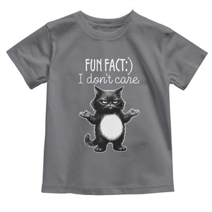 Funny Cat Lover Toddler T Shirt Fun Fact I Do Not Care Quote TS12 Charcoal Print Your Wear