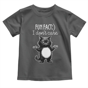 Funny Cat Lover Toddler T Shirt Fun Fact I Do Not Care Quote TS12 Dark Heather Print Your Wear