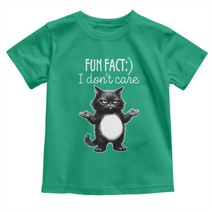 Funny Cat Lover Toddler T Shirt Fun Fact I Do Not Care Quote TS12 Irish Green Print Your Wear