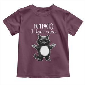 Funny Cat Lover Toddler T Shirt Fun Fact I Do Not Care Quote TS12 Maroon Print Your Wear