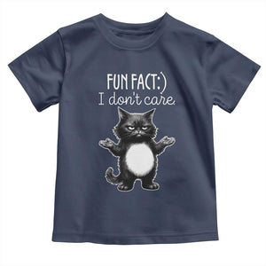 Funny Cat Lover Toddler T Shirt Fun Fact I Do Not Care Quote TS12 Navy Print Your Wear