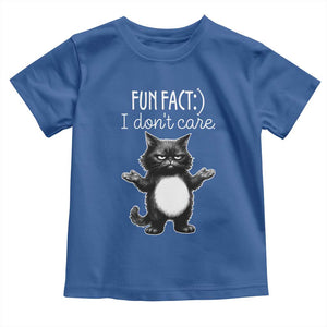 Funny Cat Lover Toddler T Shirt Fun Fact I Do Not Care Quote TS12 Royal Blue Print Your Wear