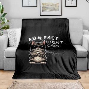 Fun Fact I Do Not Care Throw Blanket Grumpy Cat Lover TS12 Print Your Wear