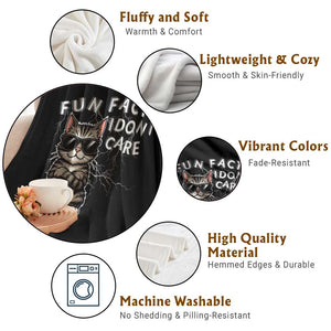 Fun Fact I Do Not Care Throw Blanket Grumpy Cat Lover TS12 Print Your Wear