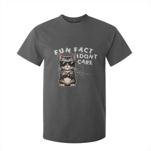 Fun Fact I Do Not Care T Shirt For Kid Grumpy Cat Lover TS12 Dark Heather Print Your Wear