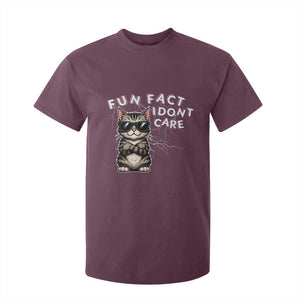 Fun Fact I Do Not Care T Shirt For Kid Grumpy Cat Lover TS12 Maroon Print Your Wear
