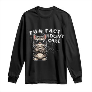 Fun Fact I Do Not Care Long Sleeve Shirt Grumpy Cat Lover TS12 Black Print Your Wear