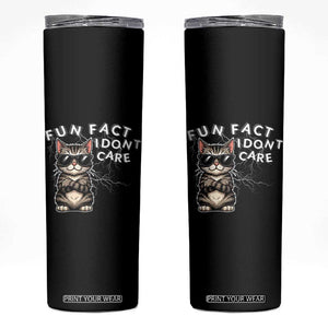 Fun Fact I Do Not Care Skinny Tumbler Grumpy Cat Lover TS12 Black Print Your Wear