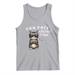 Fun Fact I Do Not Care Tank Top Grumpy Cat Lover TS12 Athletic Heather Print Your Wear