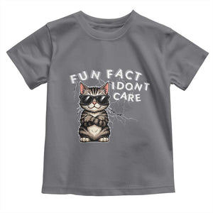 Fun Fact I Do Not Care Toddler T Shirt Grumpy Cat Lover TS12 Charcoal Print Your Wear