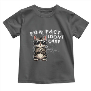Fun Fact I Do Not Care Toddler T Shirt Grumpy Cat Lover TS12 Dark Heather Print Your Wear