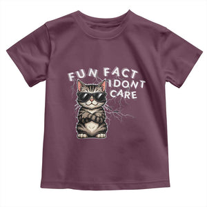 Fun Fact I Do Not Care Toddler T Shirt Grumpy Cat Lover TS12 Maroon Print Your Wear