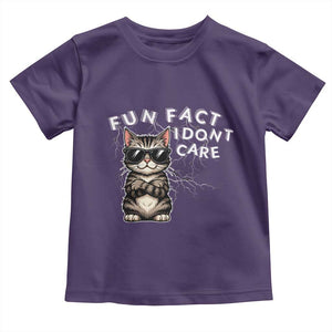 Fun Fact I Do Not Care Toddler T Shirt Grumpy Cat Lover TS12 Purple Print Your Wear