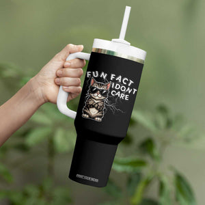 Fun Fact I Do Not Care Tumbler With Handle Grumpy Cat Lover TS12 Print Your Wear