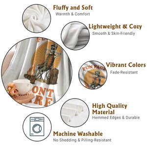 Fun Fact I Do Not Care Throw Blanket Funny Skeleton TS12 Print Your Wear