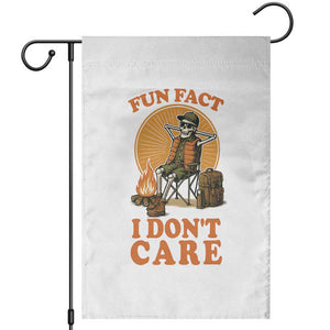 Fun Fact I Do Not Care Garden Flag Funny Skeleton TS12 White Print Your Wear
