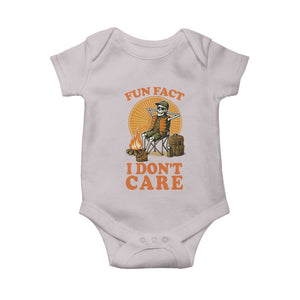 Fun Fact I Do Not Care Baby Onesie Funny Skeleton TS12 Ice Gray Print Your Wear