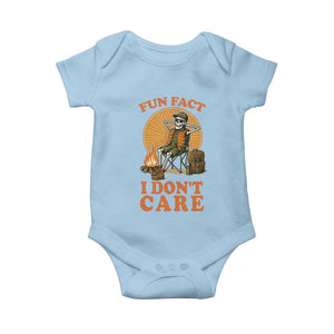 Fun Fact I Do Not Care Baby Onesie Funny Skeleton TS12 Light Blue Print Your Wear
