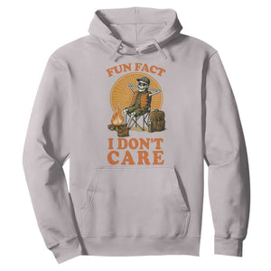 Fun Fact I Do Not Care Hoodie Funny Skeleton TS12 Ice Gray Print Your Wear