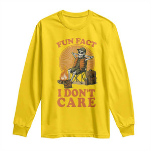 Fun Fact I Do Not Care Long Sleeve Shirt Funny Skeleton TS12 Daisy Print Your Wear