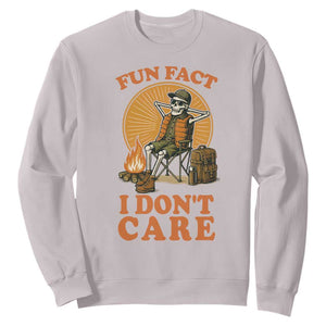 Fun Fact I Do Not Care Sweatshirt Funny Skeleton TS12 Ice Gray Print Your Wear
