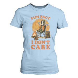 Fun Fact I Do Not Care T Shirt For Women Funny Skeleton TS12 Light Blue Print Your Wear