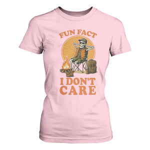 Fun Fact I Do Not Care T Shirt For Women Funny Skeleton TS12 Light Pink Print Your Wear