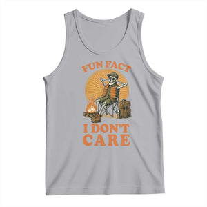 Fun Fact I Do Not Care Tank Top Funny Skeleton TS12 Athletic Heather Print Your Wear