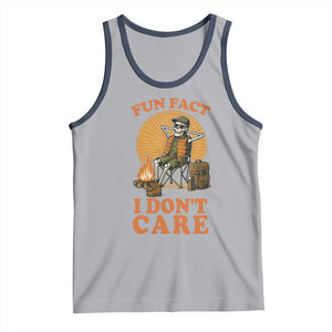 Fun Fact I Do Not Care Tank Top Funny Skeleton TS12 Athletic Heather Navy Print Your Wear