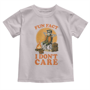 Fun Fact I Do Not Care Toddler T Shirt Funny Skeleton TS12 Ice Gray Print Your Wear