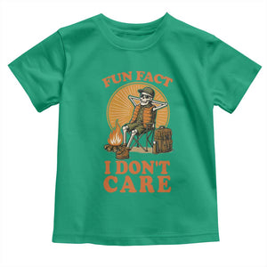 Fun Fact I Do Not Care Toddler T Shirt Funny Skeleton TS12 Irish Green Print Your Wear