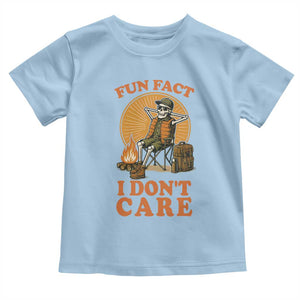 Fun Fact I Do Not Care Toddler T Shirt Funny Skeleton TS12 Light Blue Print Your Wear