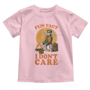 Fun Fact I Do Not Care Toddler T Shirt Funny Skeleton TS12 Light Pink Print Your Wear
