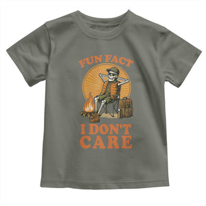 Fun Fact I Do Not Care Toddler T Shirt Funny Skeleton TS12 Military Green Print Your Wear