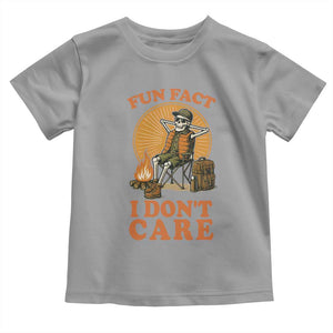 Fun Fact I Do Not Care Toddler T Shirt Funny Skeleton TS12 Sport Gray Print Your Wear