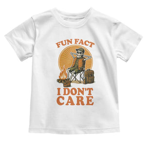 Fun Fact I Do Not Care Toddler T Shirt Funny Skeleton TS12 White Print Your Wear