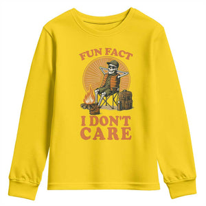 Fun Fact I Do Not Care Youth Sweatshirt Funny Skeleton TS12 Daisy Print Your Wear