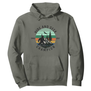 Hide And Seek Champion Hoodie Bigfoot Lover Gift TS12 Military Green Print Your Wear
