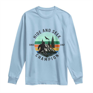 Hide And Seek Champion Long Sleeve Shirt Bigfoot Lover Gift TS12 Light Blue Print Your Wear