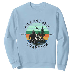 Hide And Seek Champion Sweatshirt Bigfoot Lover Gift TS12 Light Blue Print Your Wear